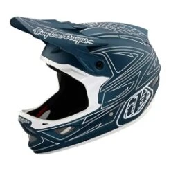 Casque Intégral Troy Lee Design® D3 Fiberlite Spiderstripe - Bleu