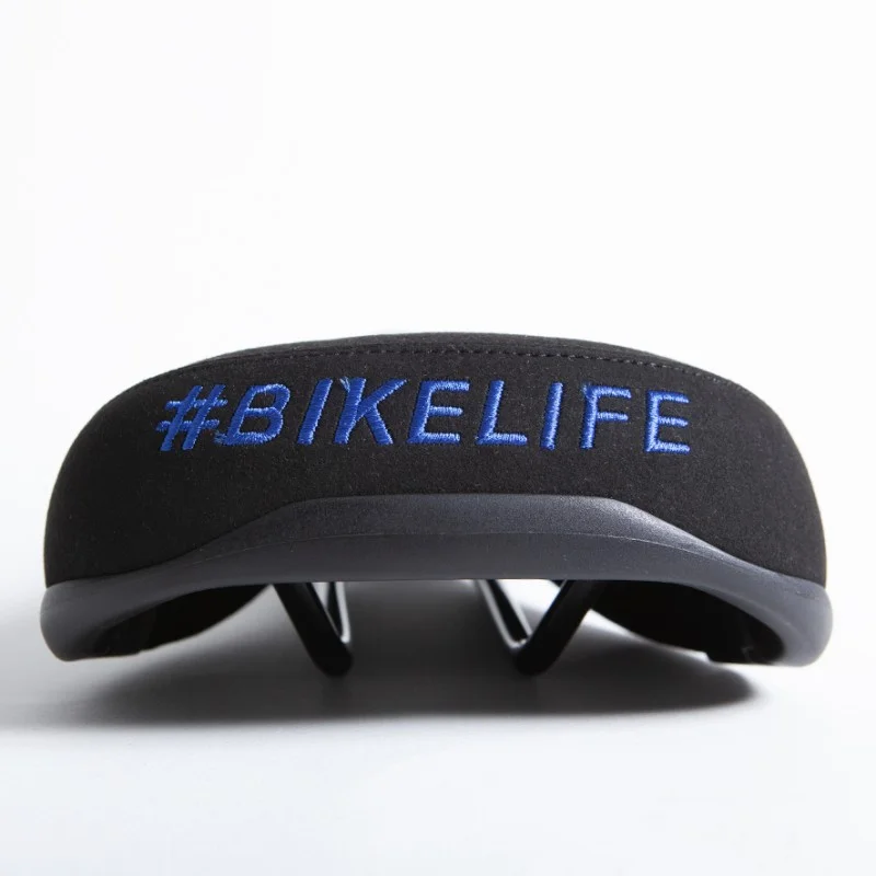 Selle BIKELIFE Noire Logo Bleu 2 Selle BIKELIFE Noire Logo Bleu – Image 2