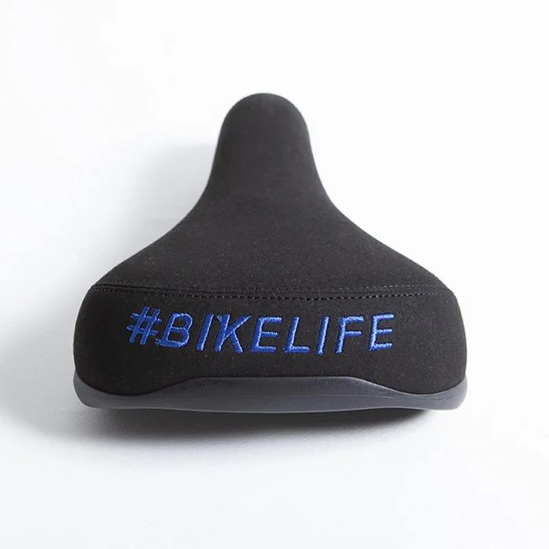 Selle BIKELIFE Noire Logo Bleu 3 Selle BIKELIFE Noire Logo Bleu – Image 3
