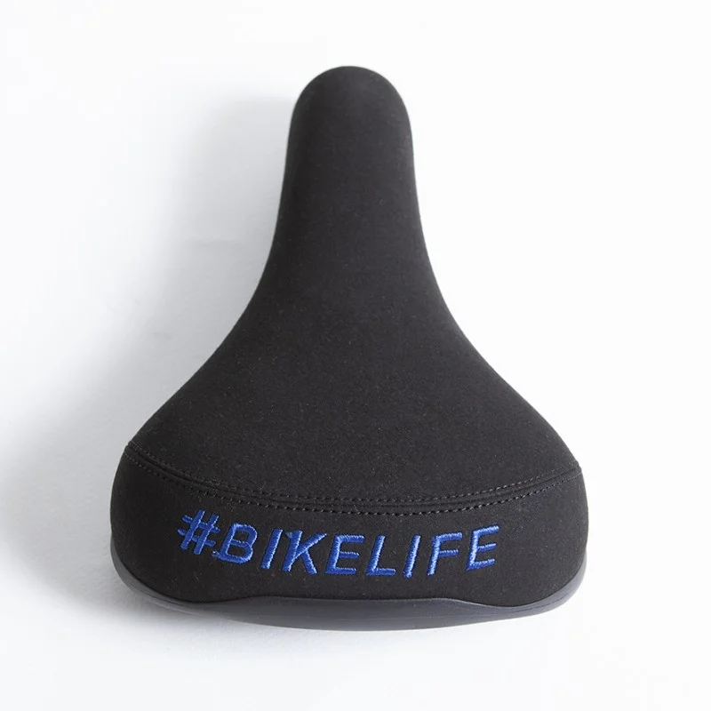 Selle BIKELIFE Noire Logo Bleu 1 Selle BIKELIFE Noire Logo Bleu