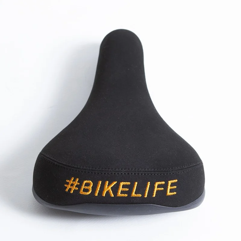 Selle BIKELIFE Noire Logo Orange 1 Selle BIKELIFE Noire Logo Orange