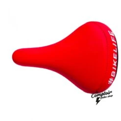 Selle BIKELIFE Rouge Logo Blanc -Vélo Pièces Magasin selle bikelife rouge logo blanc 3