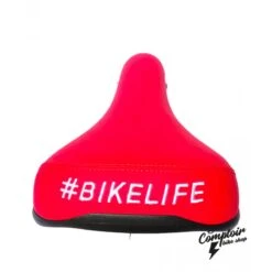 Selle BIKELIFE Rouge Logo Blanc -Vélo Pièces Magasin selle bikelife rouge logo blanc 4